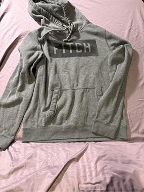 Abercrombie & Fitch Gray Pullover Hoodie with 'FITCH' Chest Logo